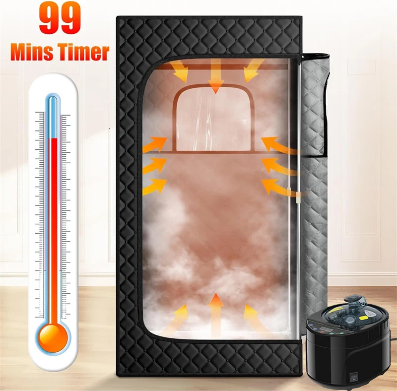 Description Picture 6 of itemPortable Steam Sauna for Home Spa Sauna Tent Sauna Box with 4L Steamer Remote Control Folding Chair