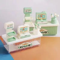 1/12 Dollhouse Miniature Furniture Supermarket Cashier Convenience Store Simulation Shopp Toy lollipop Shopping Cart Rack Model 1
