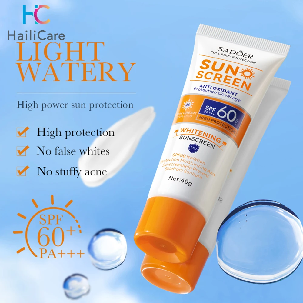 Facial Body Sunscreen Sun Cream Sunblock Oil Control Whitening Reduce Melanin Protective Anti Sun Protection Skin Care SPF60