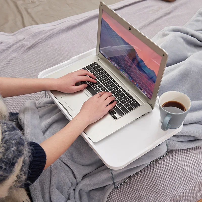 Laptop Bed Table Portable Folding with Cup Holder for Student Dormitory Stable Bed Tray Desk for Sofa laptop stand