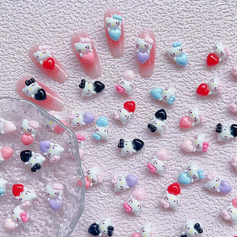 

10 шт. новый милый маленький кот любви из смолы Бесплатная доставка украшение с плоской спинкой для изготовления ювелирных изделий Аксессуары для волос для маникюра