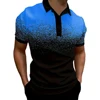 Gradient Polo Shirts For Men Casual 3d Print Short Sleeved Lapel Tops Breathable Quick Dry Fashion Oversized Golf Sports T-Shirt 1