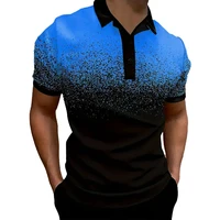 Gradient Polo Shirts For Men Casual 3d Print Short Sleeved Lapel Tops Breathable Quick Dry Fashion Oversized Golf Sports T-Shirt 1