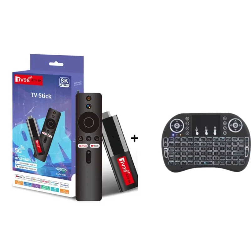 TV98 ATV Mini TV Stick Android 14 TV Stick HDR Set...