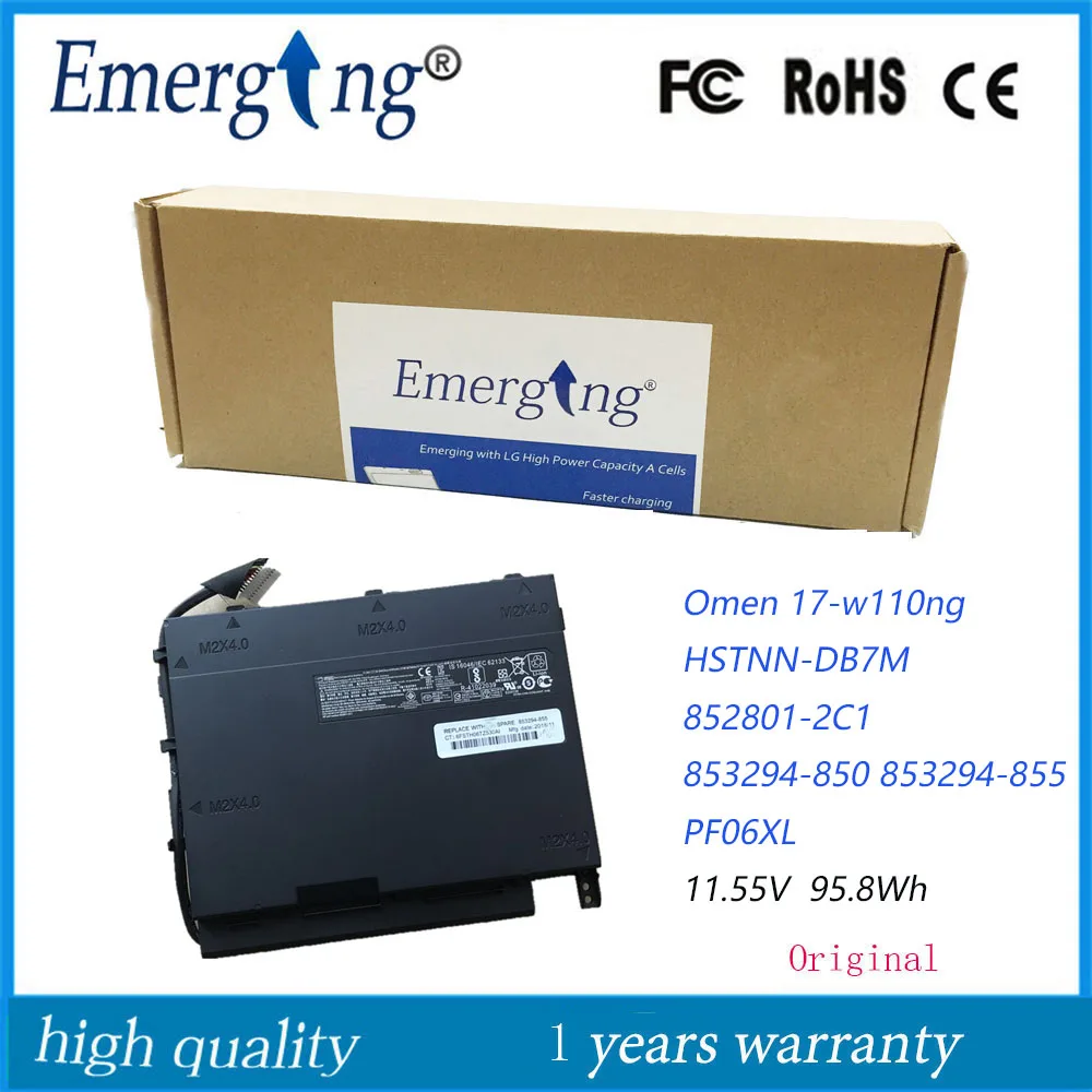 

11.55V 95.8Wh New Original PF06XL Laptop Battery for HP Omen 17-w110ng HSTNN-DB7M 852801-2C1 853294-850 853294-855 PF06XL