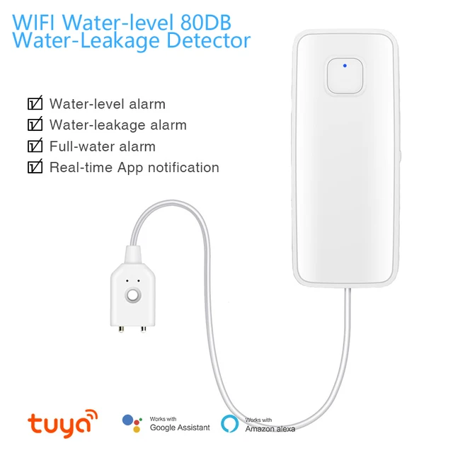 1M/3M/5M Water leakage sensor WIFI leak level Sound Alarm detector security Overflow protection Tuya Smart Life App 3