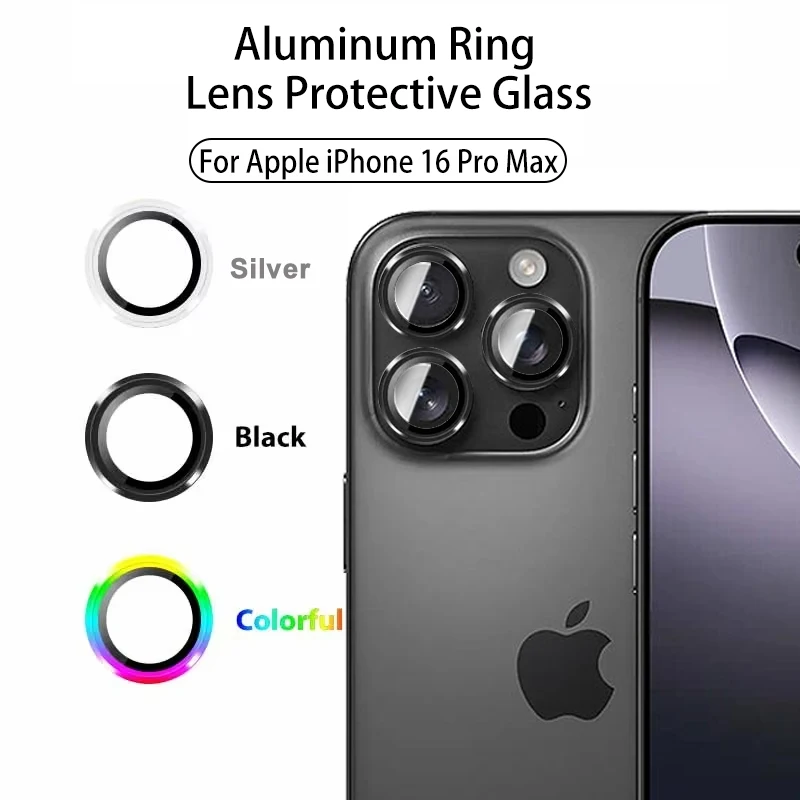 For iPhone 16 Pro Max Lens Protector Glass on iPhone16 16Pro Max Plus 16Plus 16ProMax HD Metal ring Phone Camera tempered film  1 S71c0fff0a59646b58e0e8a9752254d86D