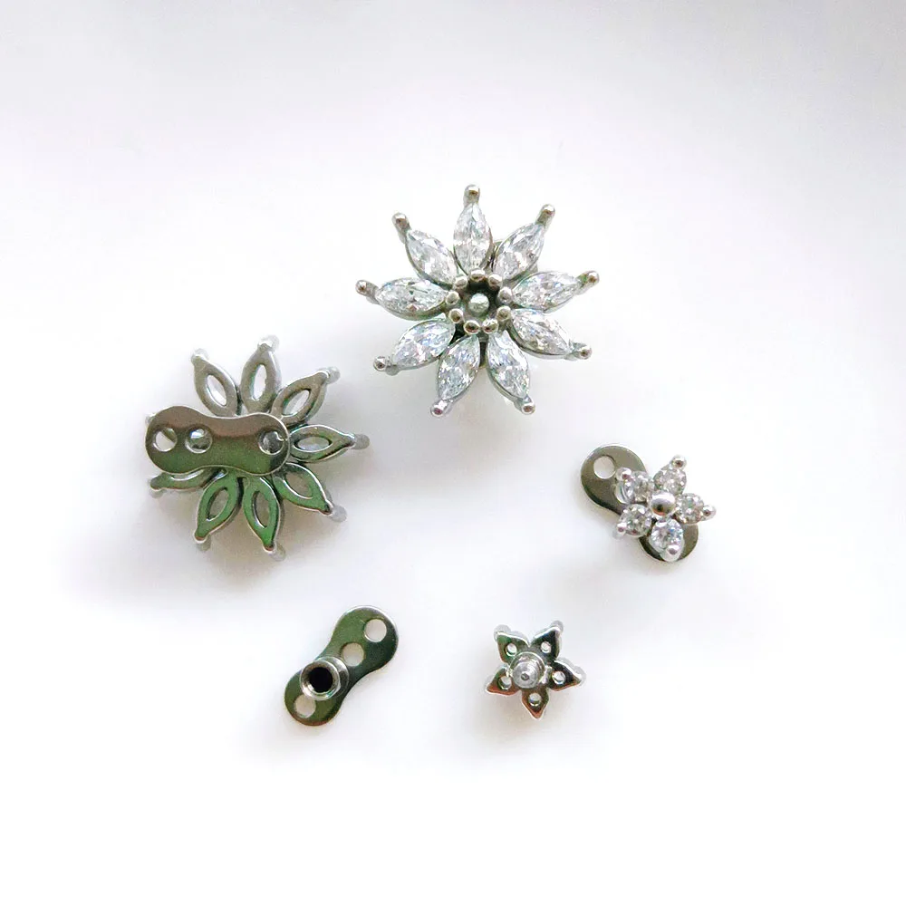 Dermal Tops Flower Dermal Anchor Piercing - 14G Surgical Steel