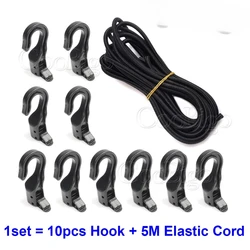 Heavy Duty Elastic Bungee Cord with Plastic Hooks (1 Set)