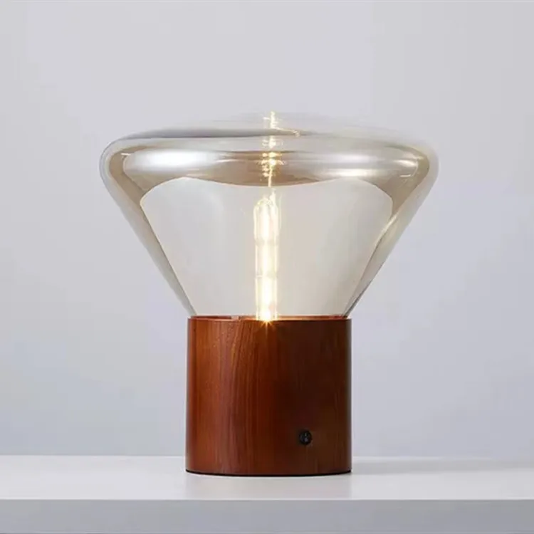 

Solid Wood Desk Lamp Design Creative Walnut Color Living Room, Study, Bedroom, Bedside, Japanese Style Ambient Desk Lamp