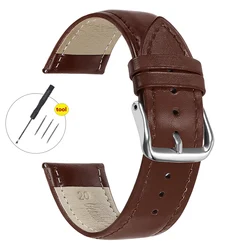 Elegant Leather Watch Strap Bracelet - 22mm (Brown)