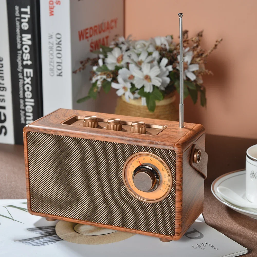 

Classic Retro Wireless Speaker Portable Stereo Surround Mini Radio TF Card U Disk Playback Home Decoration HIFI Bluetooth Audio