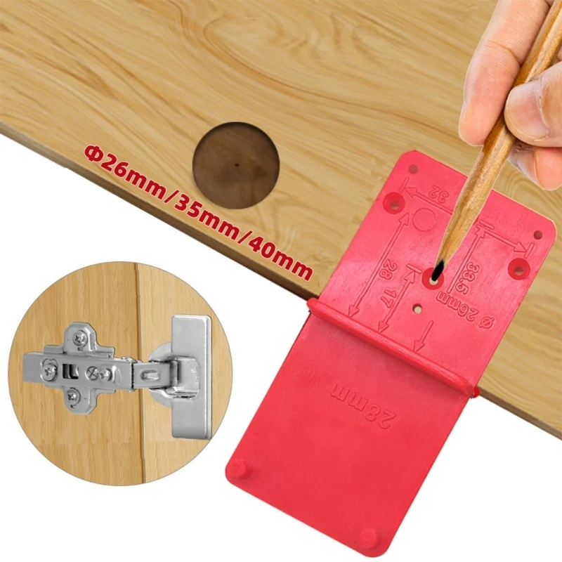 Stainless Steel Hinges Door Hinges Hinge Hole Drilling Guide 26mm 35mm Hing Installation Jig Door Cabinet Hinge Hole Locator Woodworking Tool Accessory