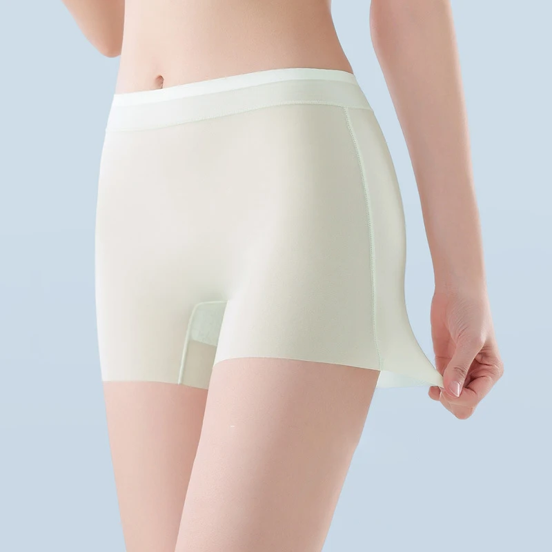 Women's Summer Panties Ice Silk Underwear Lingerie Large Size Thin Boyshorts Female Seamless Under The Skirt Safety Short Pants high waist panties seamless panties women shorts underwear