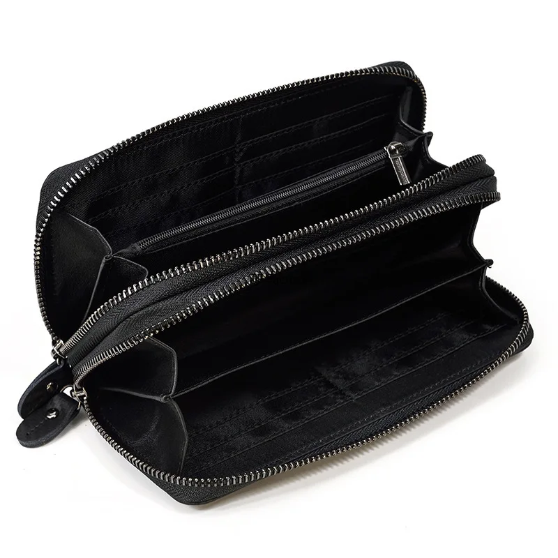 Premium Leather Long Wallet with Money Clip