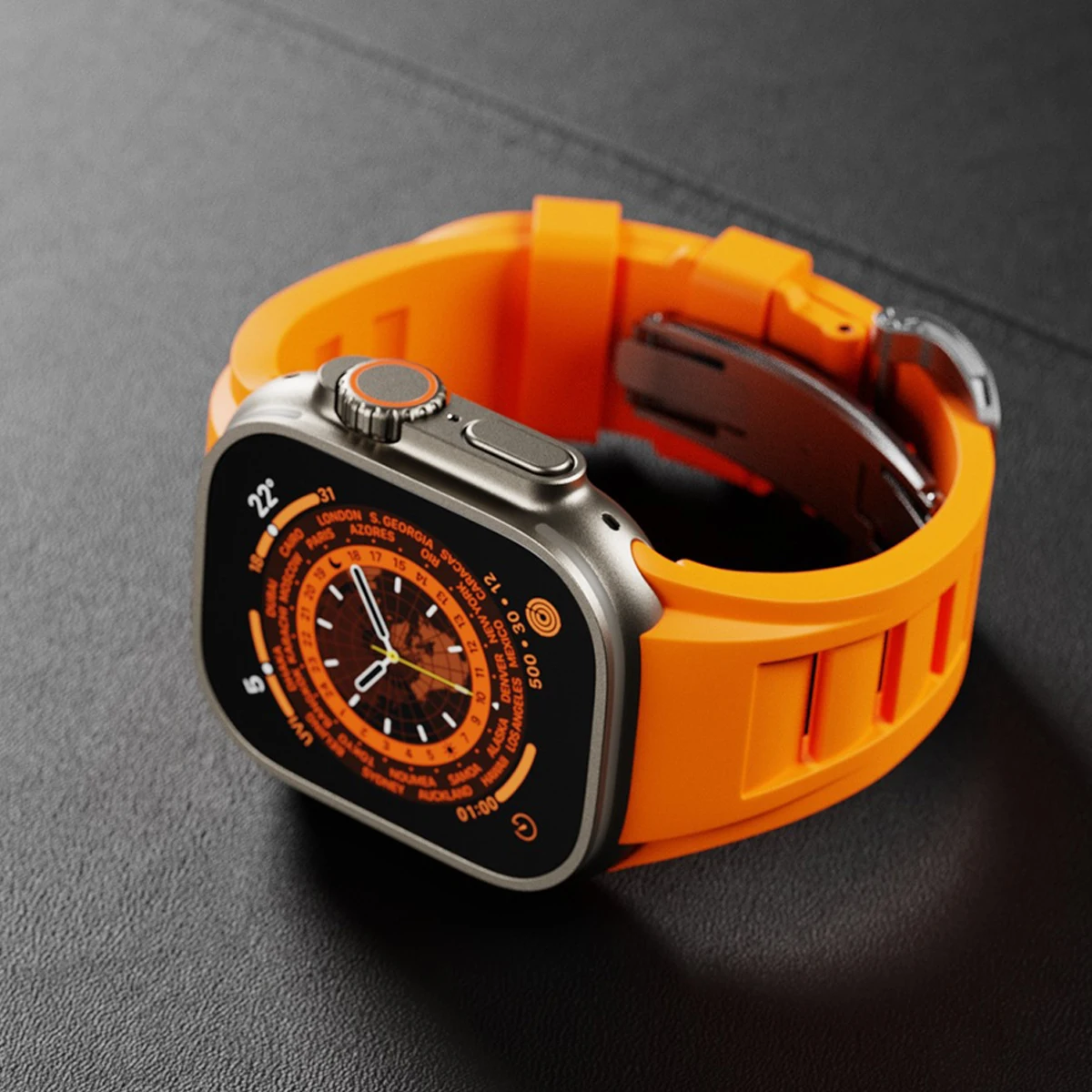 애플 워치용 메탈 실리콘 스트랩 울트라 밴드, 49mm, 45mm, 44mm, 42mm 벨트, 한국 팔찌, iWatch 시리즈 9, 8, 7, 6, 5, 4, 3, SE 울트라 2