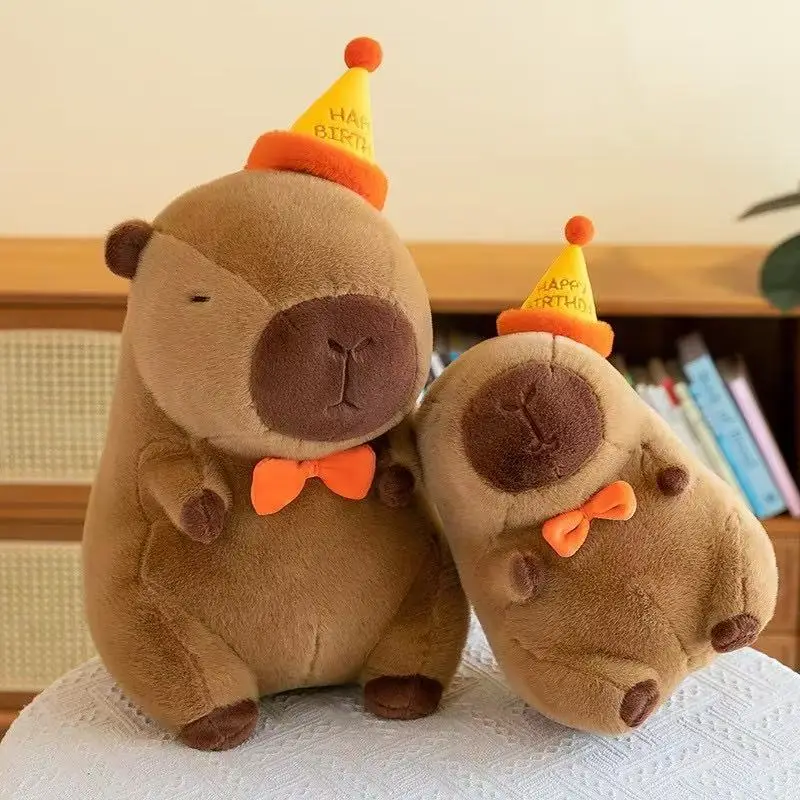 Capybara Plush Doll Cute Capibara Anime Fluffty Toy Kawaii Plushie Happy Birthday Doll Gift for Girl Friend Soft Stuffed Animals