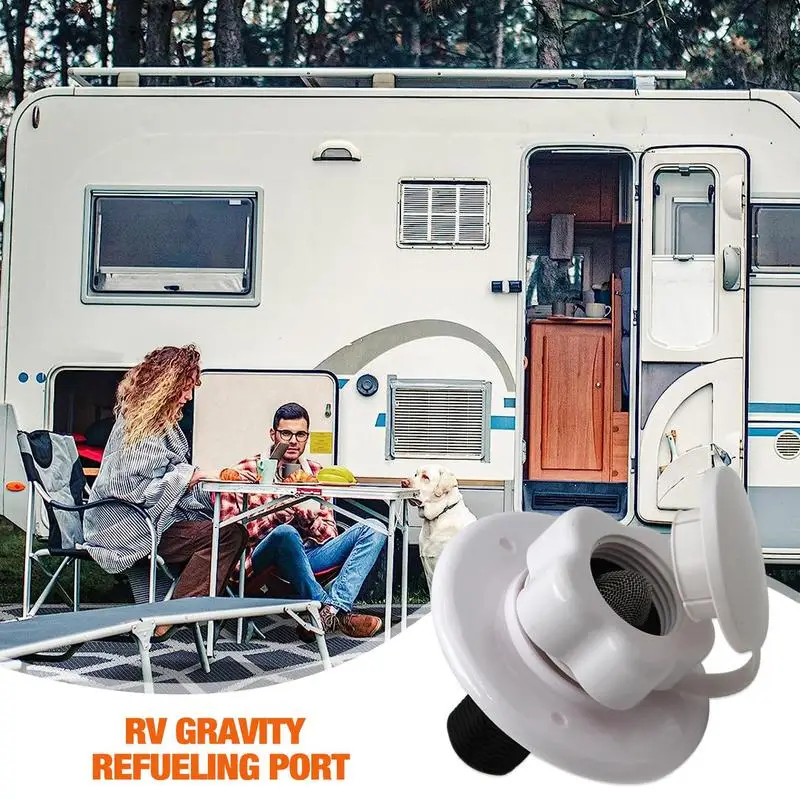 

RV Accessories Gravity Fresh Water Fill Hatch Inlet Filter Lockable For RV Boats Camper Trailer White Caravan Accessories