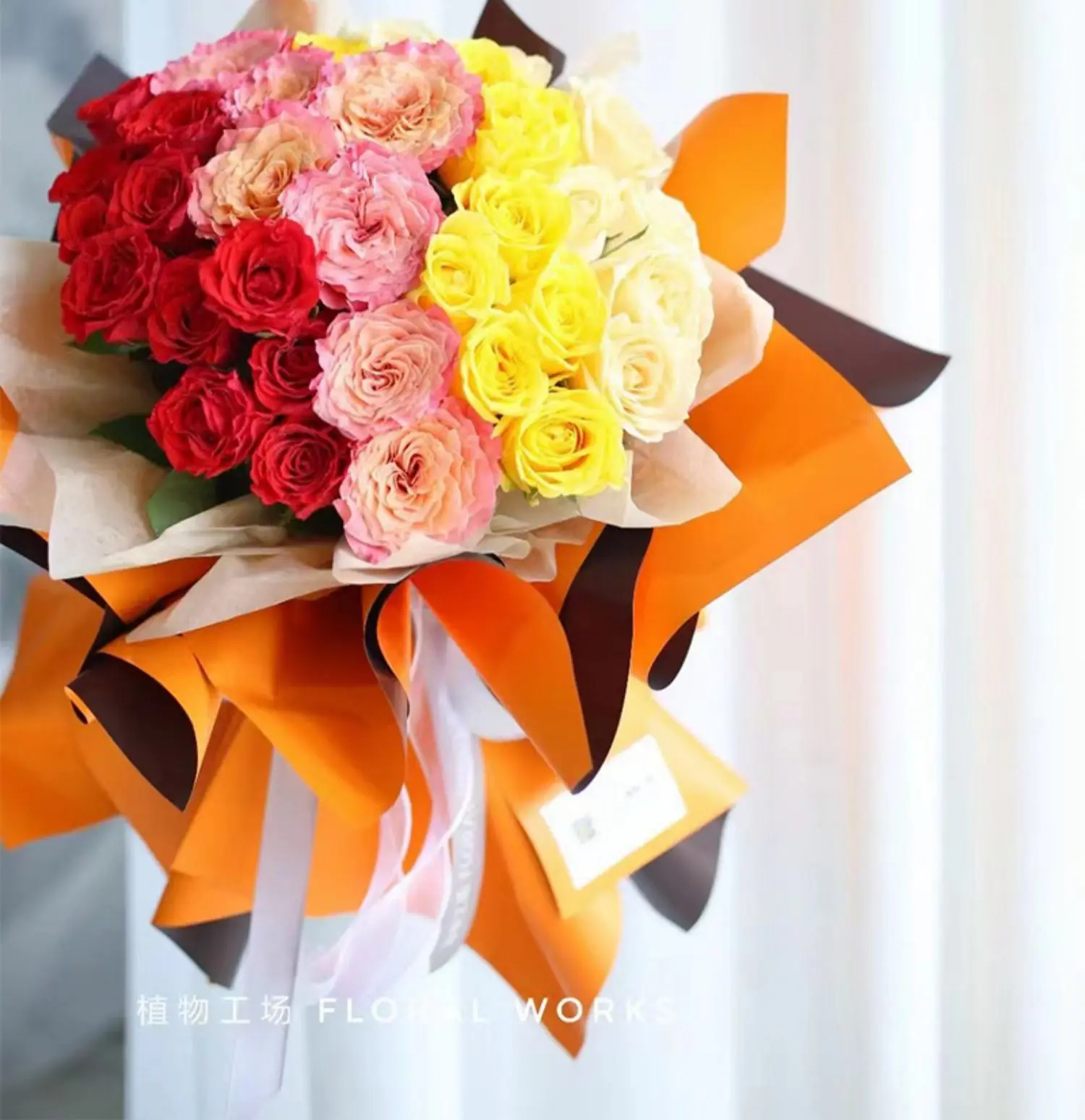 Korean Waterproof Flower Wrapping Paper Two-toned Florist Bouquet Decoration Paper Roll 10 Meters