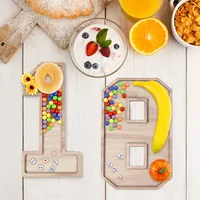 Large Wooden Number Charcuterie Board Fillable Practical Wood Number Serving Tray Decorative Number Food Tray Baby Birthday 1