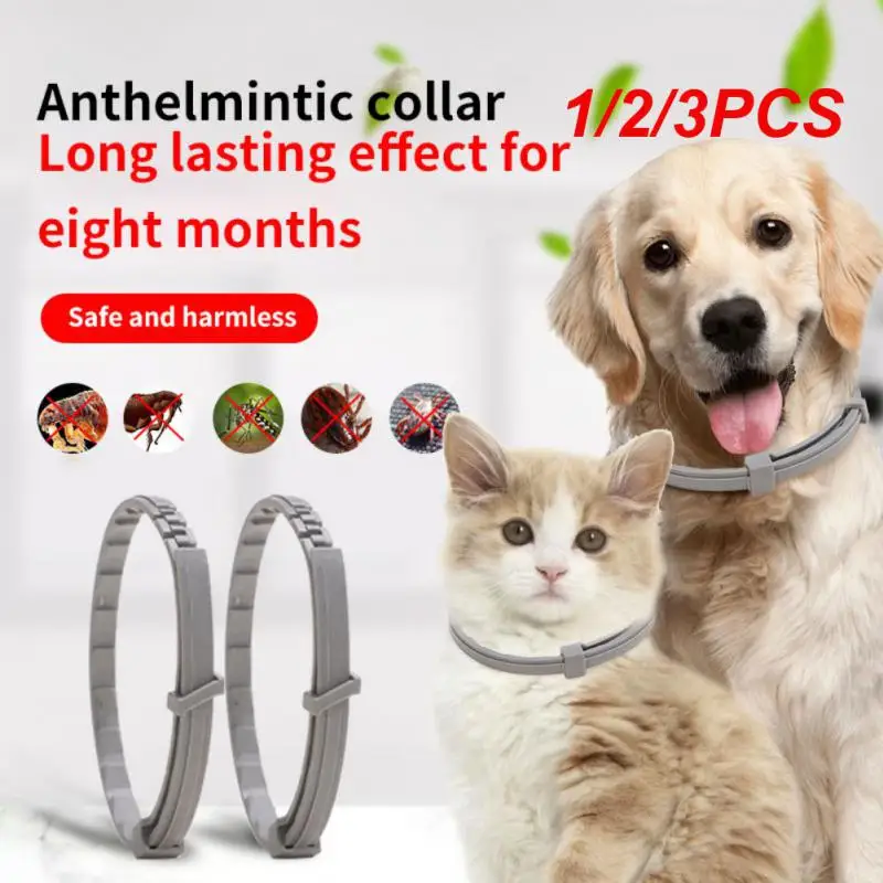 1/2/3PCS Pet Dog Cat Anti Flea And Ticks Deworming Collar Pet 8Month Protection Adjustable Pet Collars For Puppy Kitten