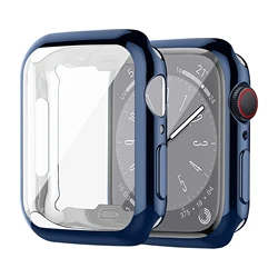 Premium Tempered Glass Screen Protector and Bumper Cover - 41mm series 7 8 9 (Bule)