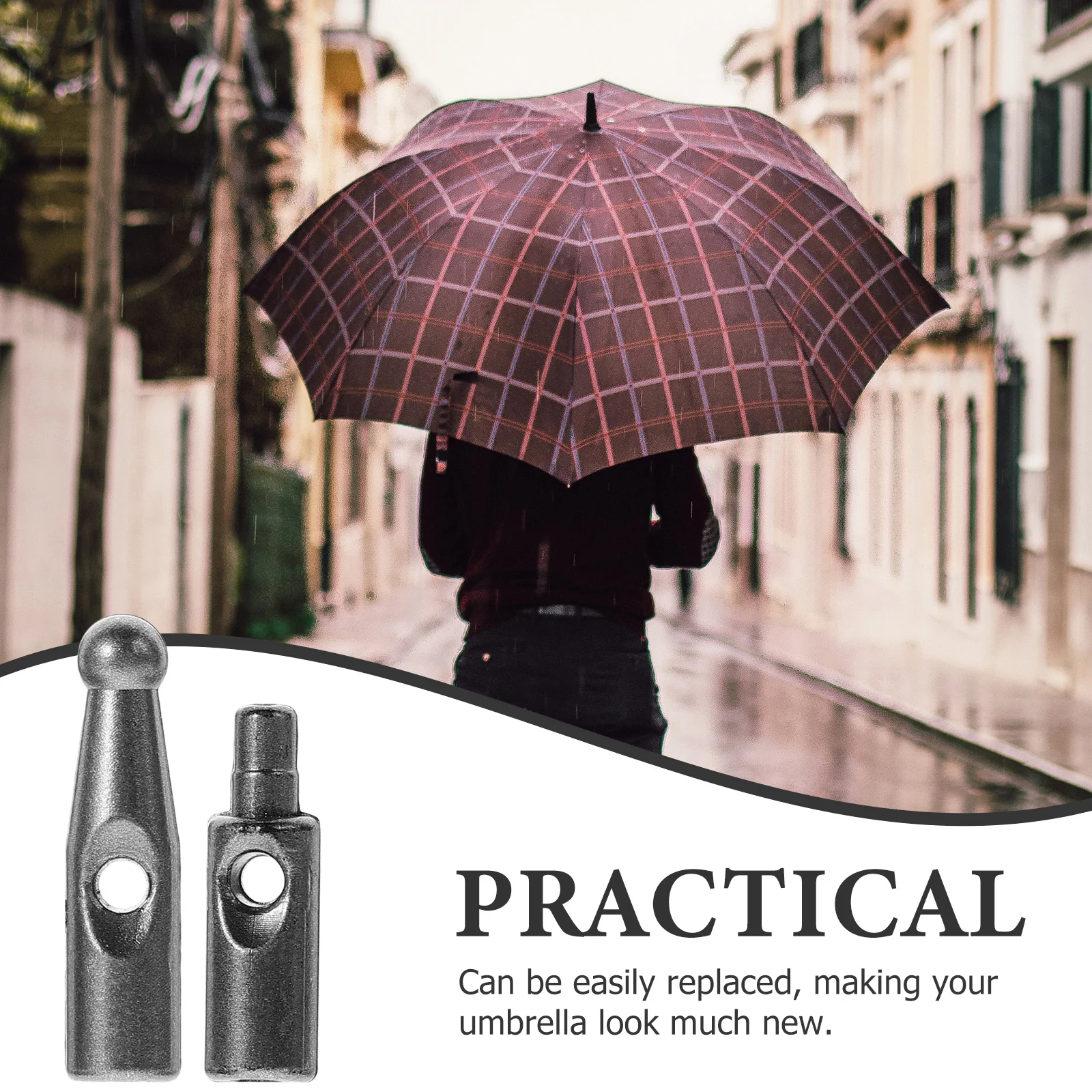 Umbrella Tail Beads Plastic Umbrella Bone Cover Replacement End Tips Universal Components Folding 18Pcs umbrella bone covers