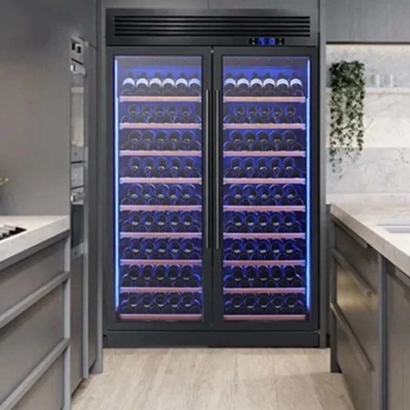 European Thermostatic Wine Cabinet Wine Cooler Cabinet 200 Bottles Full Fridge Commercial