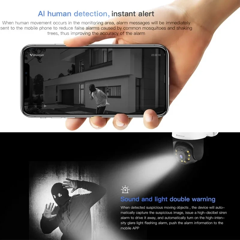 Vstarcam New Dome Wifi Camera 3MP 2way Audio Human Auto Tracking