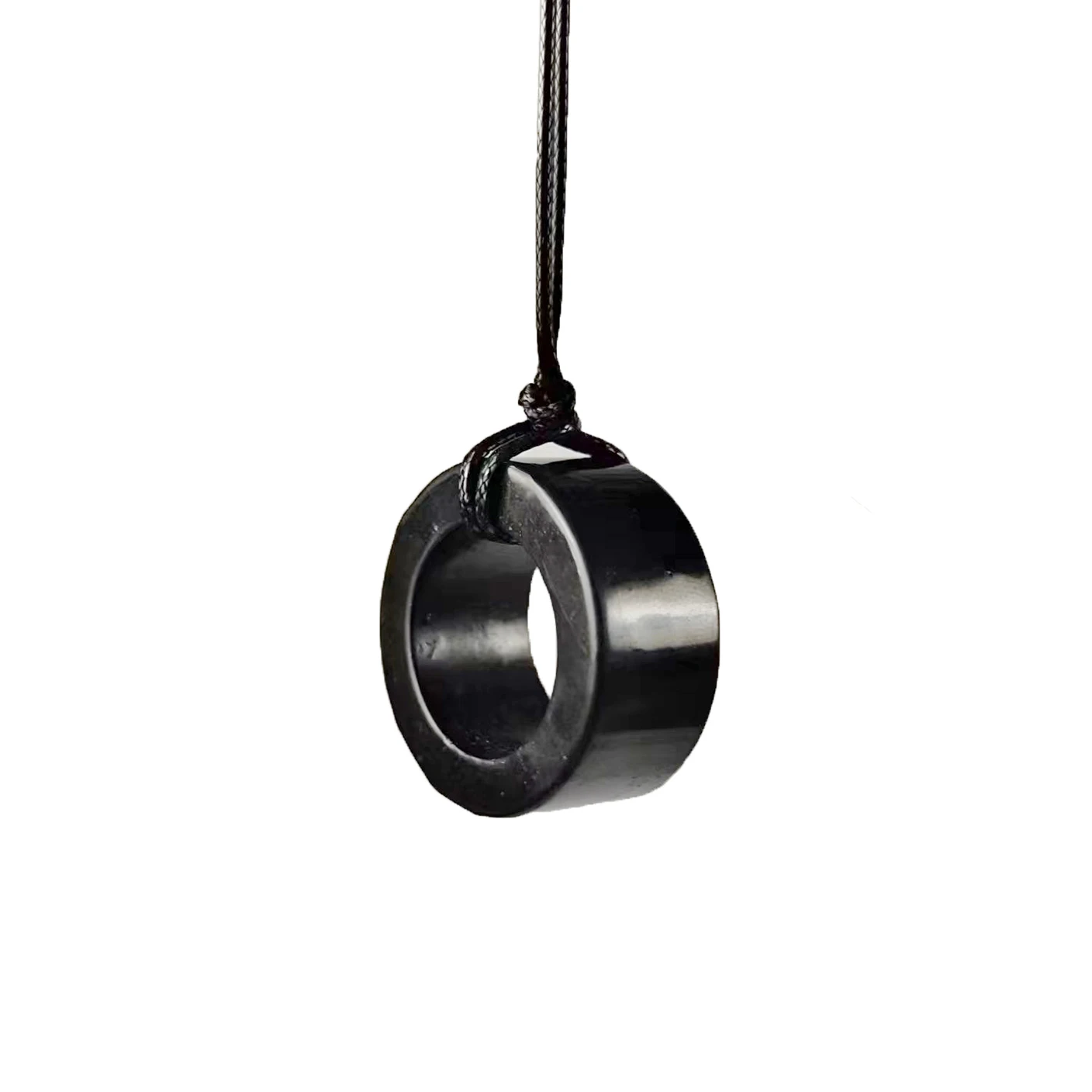 CHENYISHI Round Shungite Pendant Necklace - Natural EMF Protection Stone Unisex Healing Crystal Jewelry for Men and Women 5