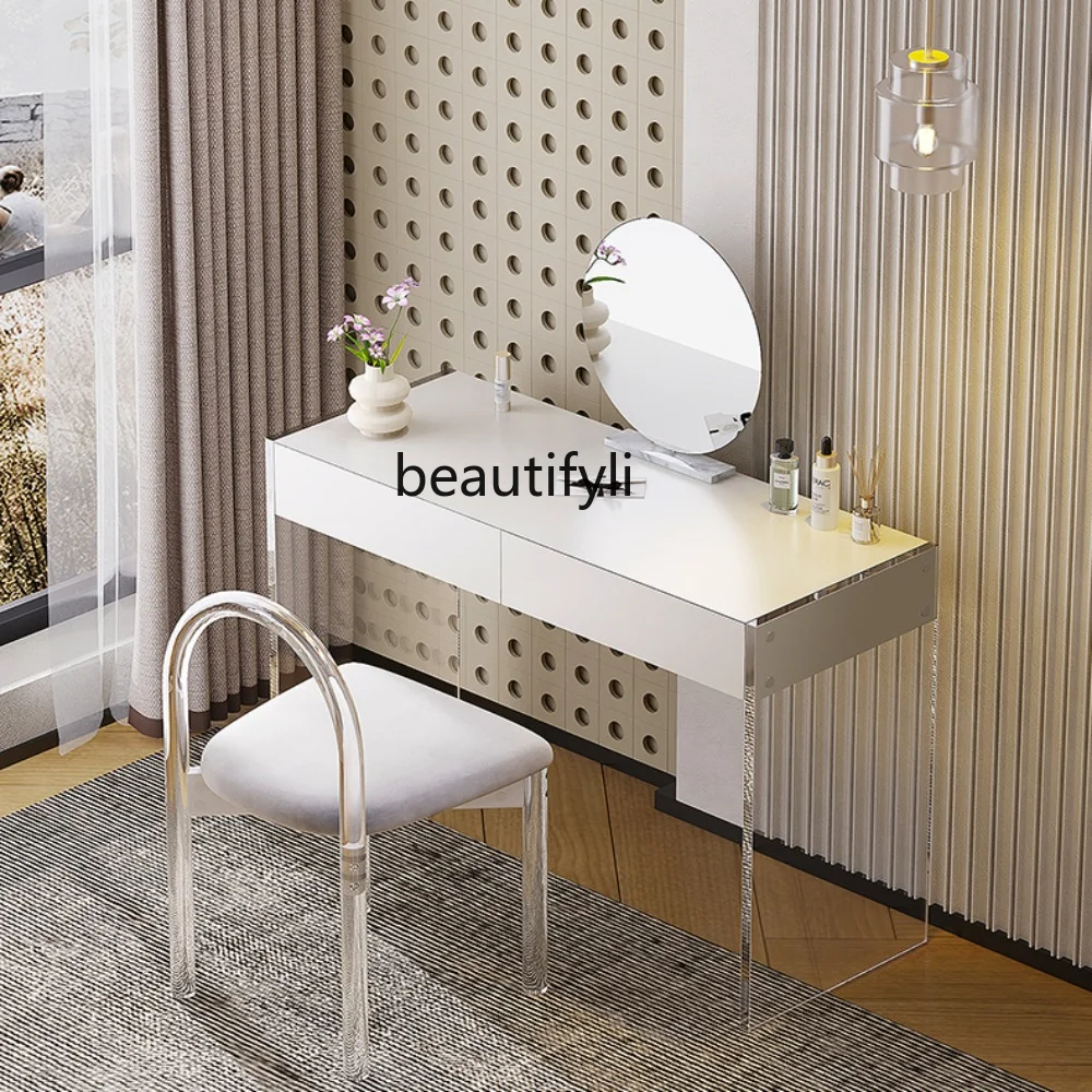 

yj Suspension Dressing Table 1 M Bedroom Small Apartment Simple Paint Acrylic Makeup Table Light Luxury Advanced