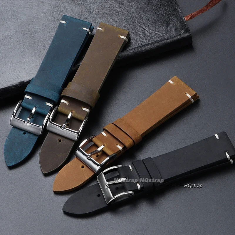 Premium Calfskin Leather Universal Sport Watch Band - Brown Replacement Strap