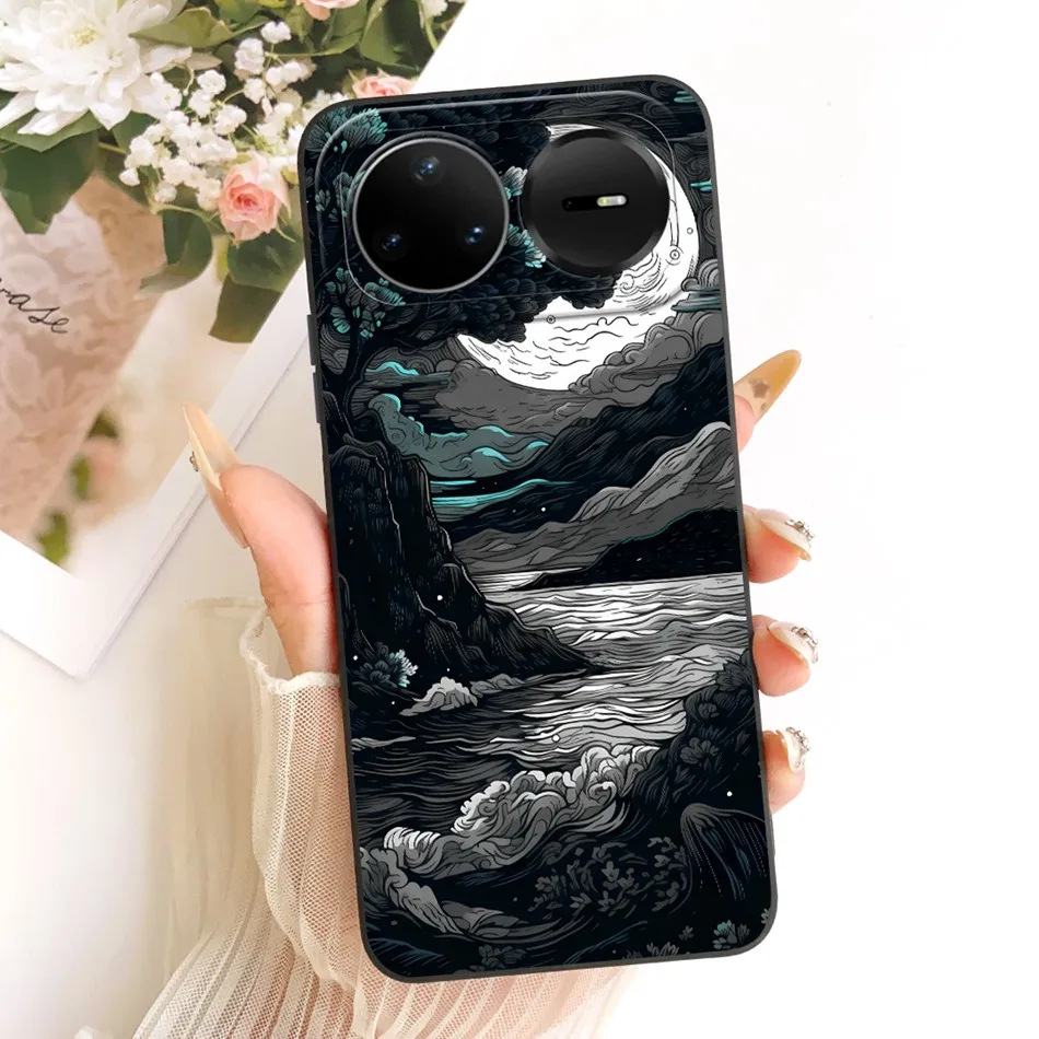 Fashion Dusk Beach Painting Soft Silicone Phone Case with Bumpers