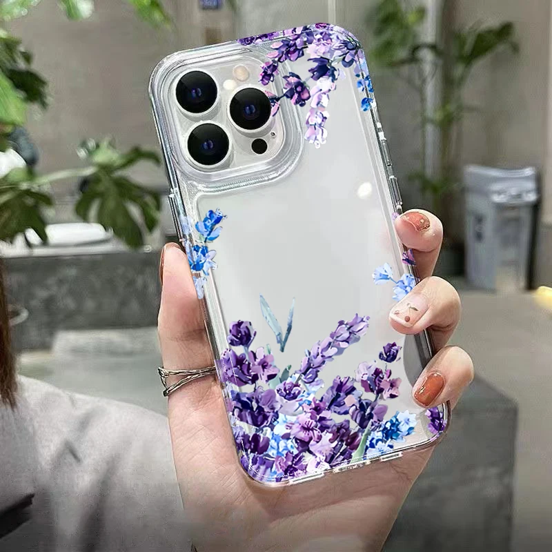 Purple Flower Soft Phone Case Cover
