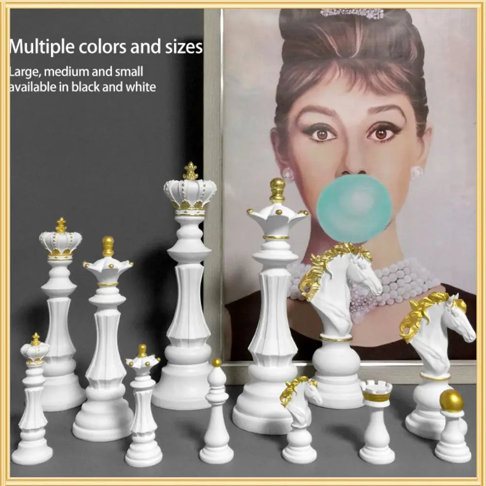 

Ornaments Elegant Display Cabinet Office Decor Unique Chess-inspired Gift Exquisite Craftsmanship Figurines Beautiful Decoration