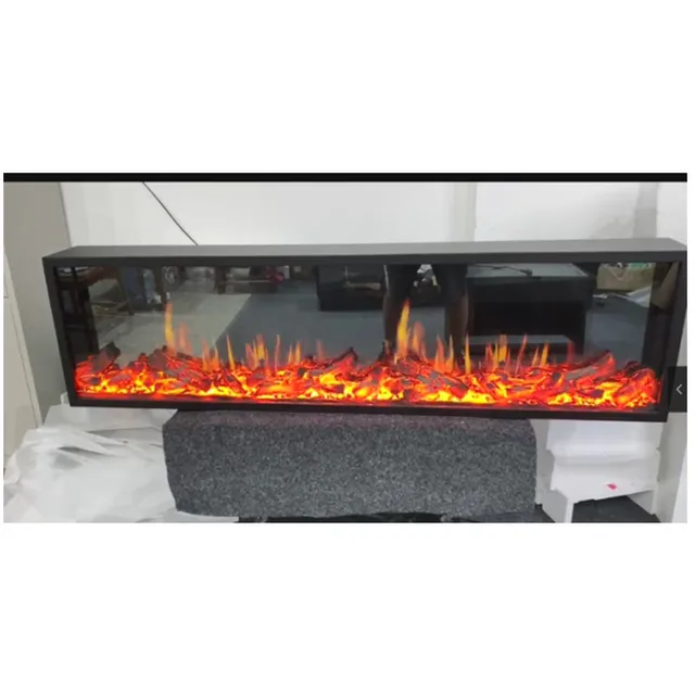 3D Electric Fireplace With Simulated Crackling Sound New Designed LCD Fire Place Insert Installation Remote Control 5