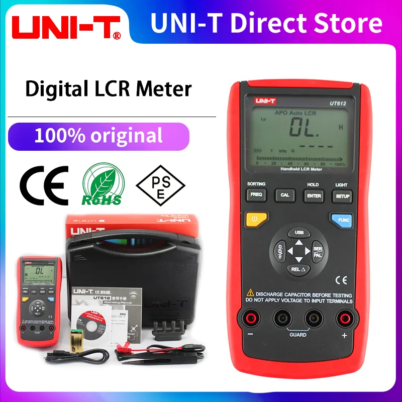 UNI T Digital LCR Medidor UT611 UT612 series/paralelo fator de