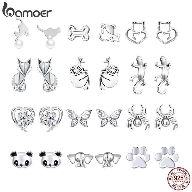 BAMOER  귀여운 고양이 놀이 공 드롭 귀걸이 여성  쉘 진주 귀걸이 쥬얼리 선물 SCE235