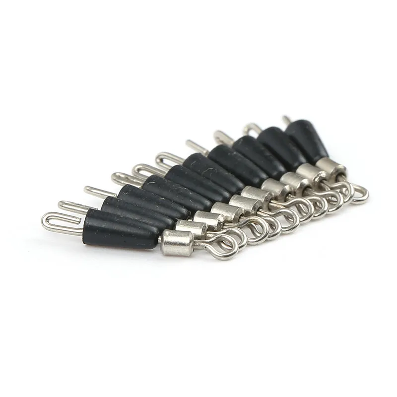 50 pcs/lot Quick Change Fishing Swivel Snap with Rubber Sleeve Rolling