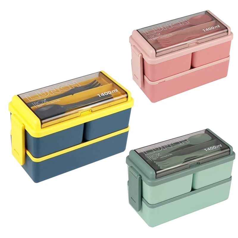 

Bento Box Kit, 47,35 OZ Bento Box Ланч-бокс для взрослых, 3 с отделениями бенто коробка для завтрака, контейнеры для еды для взрослых