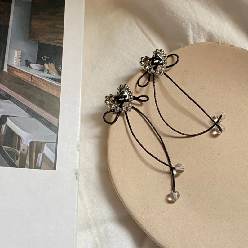 

Серьги с бантом в форме сердца, изысканные модные украшения ручной работы для пары, подарок для женщин