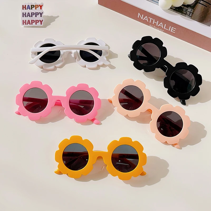 New Kids Cute Solid Color Flower UV400 Sunglasses Baby Children Outdoor Sun Protection Sunglasses Boys Girls