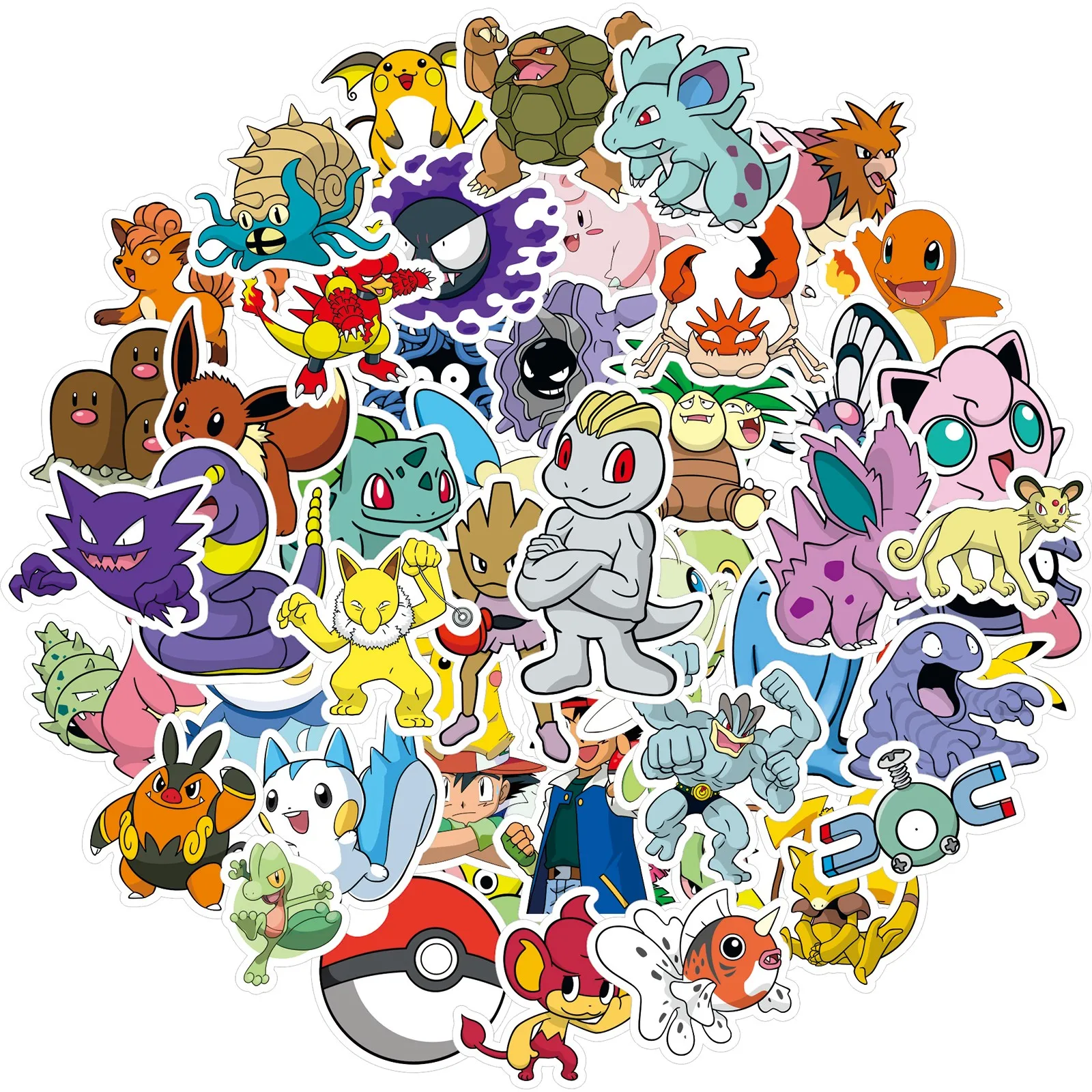 Pokemon Stickers 50/100PCS Kawaii Pikachu Anime Pokemon Stickers for Laptop Suitcase Skateboard Guitar Phone Cartoon Sticker Kid Gift Toys