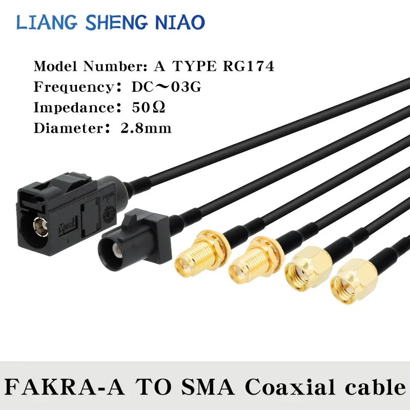 

RG174 Coax Cable line FAKRA A TYPE TO SMA Male Female Coaxial cable Connector RF Crimp for Cable GPS Antenna 3G universal A TYPE