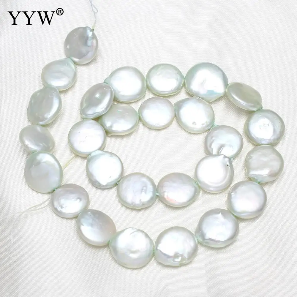 13mm Grade Aaa Natural Freshwater Pearl Beads Coin Baroque Pearl Pearl Beads Hole X 0.8mm Strand For Jewelry Making Necklace