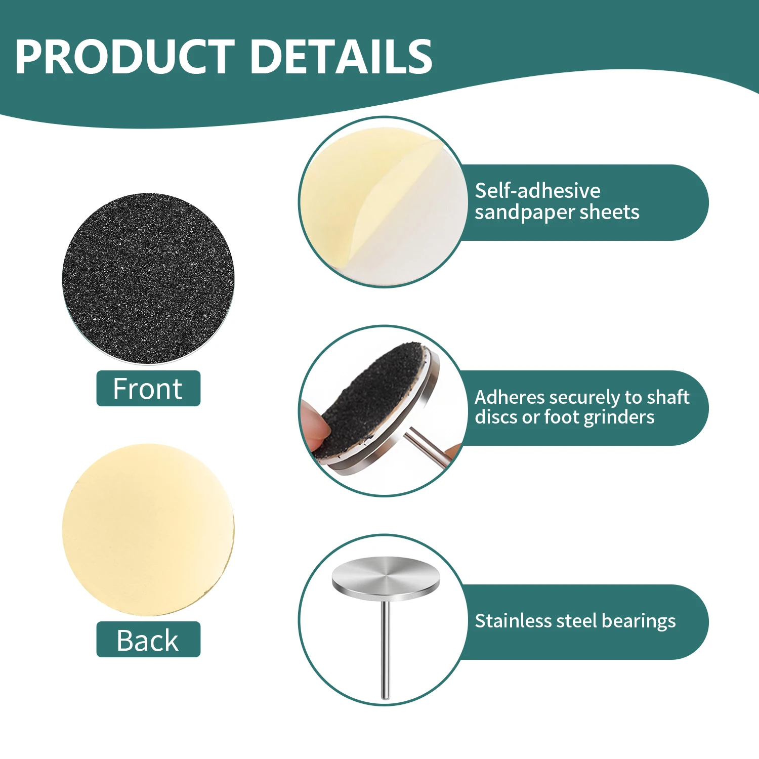 Nailpop 25mm Abrasive Sandpaper Pads for Manicure Drill Pedicure Foot File to Remove Dead Skin Calluses Nail Tool Accessories