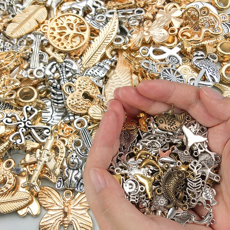 150 Ciondoli In Argento Tibetano Per Gioielli Fai Da Te - Forme Varie (Cuori, Stelle, Croci) | Per Bracciali E Collane - Foto 11