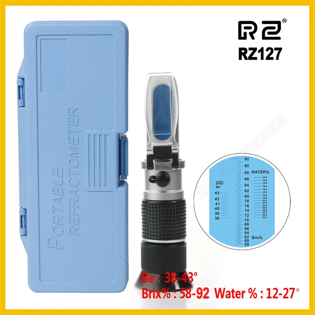 

RZ Genuine Retail Package High Concentration Brix Be Water 3 in 1 58%~92% Honey Refractometer Bees Sugar Food ATC RZ127