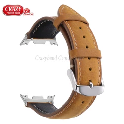 Premium No - Gap Leather Watch Strap - Unisex Design with Metal Accents - galaxy 8 classic (Yellow Brown)