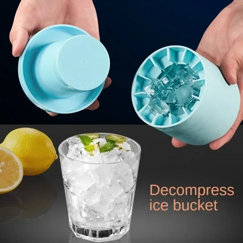 Silicone Ice Cube Mold Round Ices Bucket Summer DIY Refrigerator Freeze Ice Maker